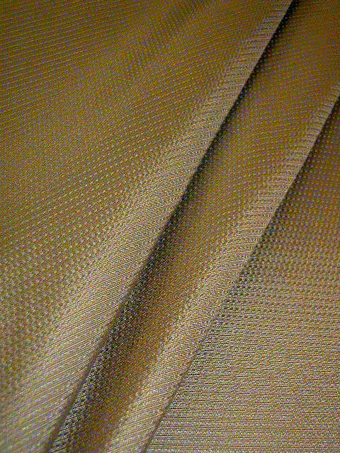 Animated Drape image of Drapery Weight Textured Brown with Green Polyester Workroom Fabric Remnant - click to order