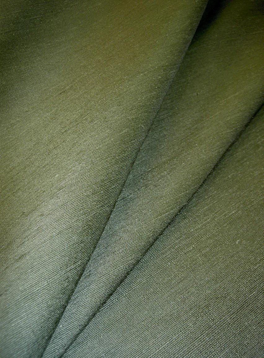 Premium Upscale Green Silk Upholstery Weight Workroom Fabric Remnant by the yard click to order