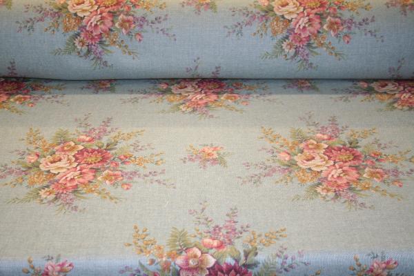 Ralph Lauren Design Closeout Cheval Floral Rustique Teal Fabric