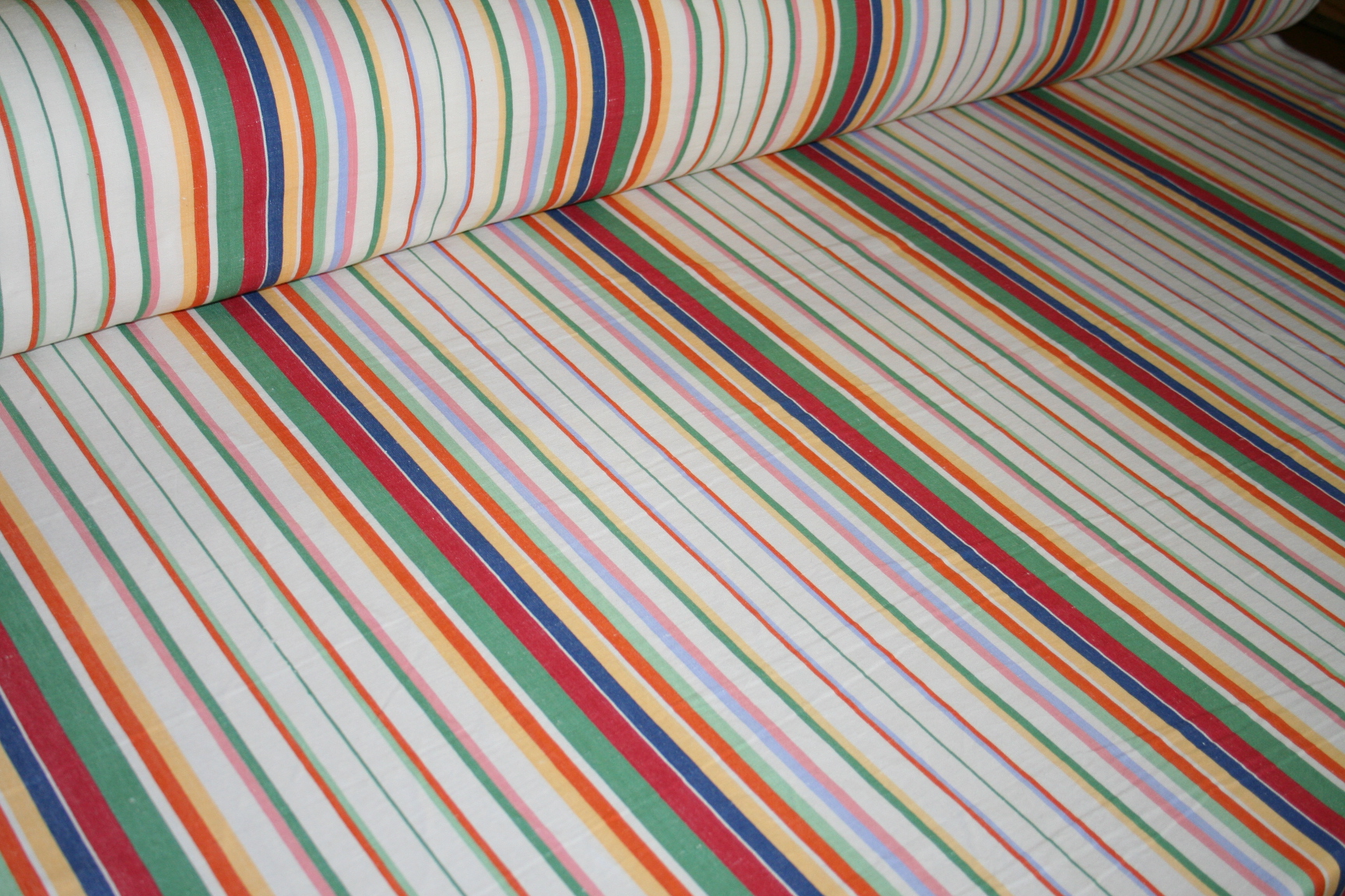 Ralph Lauren Design Didier Stripe Multi Cotton Linen Blend Fabric