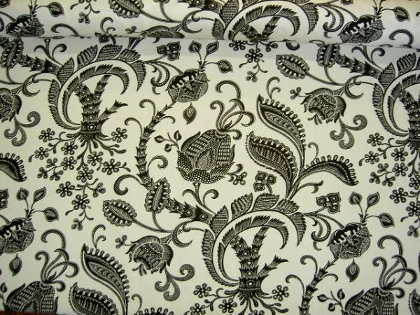 Braemore Textiles Pattern Desmond Color Domino (Black on White) Decorating Fabric by the yard