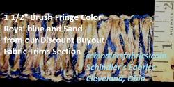 Brush Fringe Royal blue and Sand