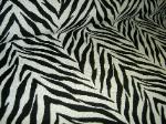By the Yard Peachtree Zebra Pattern Cotton Chenille Black & White Upholstery Fabric - click for video and more pictures