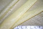 Get a Sample of this Closeout Batiste Sheer Drapery Fabric Color Yellow Cream