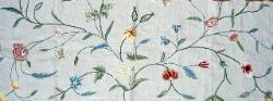 Crewel Linen Wool Embroidery Color Antique Home Decor Designer Fabric