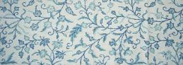 Crewel Linen Wool Embroidery Coloe Blue Discount Home Decorating Fabric