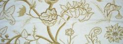 Crewel Linen Wool Embroidery Color Gold Kashmir Home Decor Designer Decorating Fabric