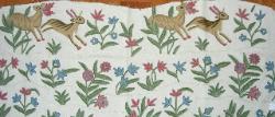 Crewel Linen Wool Embroidery Coloe Multi with Deer Home Decor Decorator's fabric 