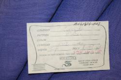 Discontinued Closeout Covington Fabrics Mercer Blue Schindlers Fabrics and Upholstery Shop Tag for this discount designer multipurpose fabric