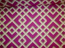 P Kaufmann Pergola Rasberry Fabric linen multipurpose decorating fabric with a lattice print diamond 3 dimensional geometric look design