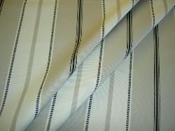 Draped picture of Duralee Pattern Vice Stripe 73010 Color 562 Platinum By Yard Home Decor Fabric