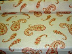 Duralee Suburban Fabrics Pattern Cumbria Paisley Color Coral Multiuse Linen Cotton Fabric