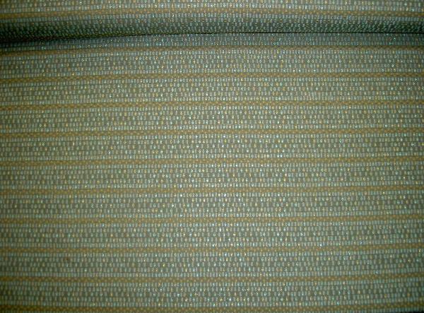 Exquisite Upscale Contemporary Workroom Fabric Remnant Gold and Aquamarine Metallic Highlights