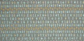 swatch Exquisite Upscale Contemporary Workroom Fabric Remnant Gold and Aquamarine Metallic Highlights