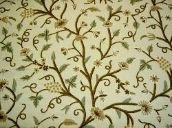 Fabric Store Sale of Crewel Fabric Catania Silks Pattern Kashmir Color Woodpecker Remnant