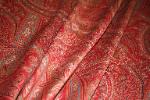 Draped view of Folia Ralph Lauren Design Closeout Fayette Paisley Color Currant Home Decor Fabric
