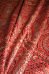 Folia Ralph Lauren Design Closeout Fayette Paisley Color Currant Home Decor Fabric folded and drape