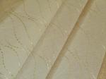 Gold Chainette on Sheer Ivory Fabric polyester drapery fabric for window treatments