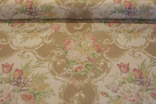 Laura Ashley Jezabelle Stone Linen Fabric Design LA1287 Color 114 Portfolio Fabrics L100907-005 - click for store page