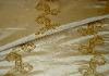 Click for image and video page of Laura & Kiran Silk Embroidery Baroque Swirl Color Latte Drapery Fabric by the yard