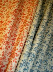 Draped Fabric Warehouse Outlet Clearance Sale P Kaufmann Sweetie Home Decor by yard, Colors Rose Red Chambray Blue