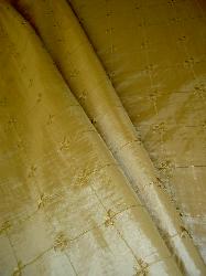Draped Pattern Elegante Diamond Design with Embroidery Color 3 Gold Drapery Fabric by the yard