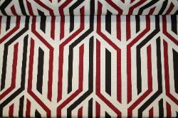 Straight down shot of Prestigious Textiles Pattern Delta Color Ruby Interior Decorating Fabric