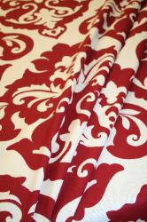 Prestigious Textiles Pattern Dramatic Color Ruby Interior Decorating Fabric Drape Left