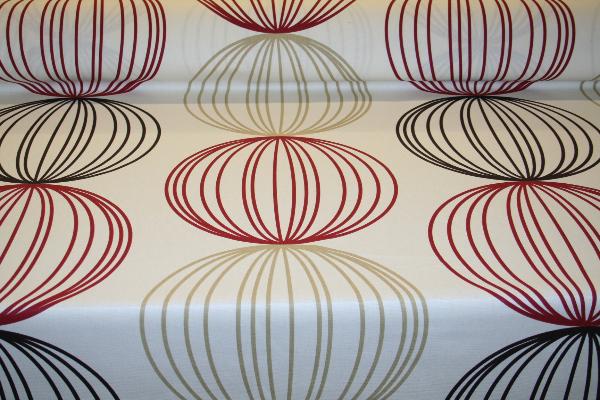 Prestigious Textiles Pattern Orbital Color Ruby Interior Decorating Fabric PT112707-006 - click to order