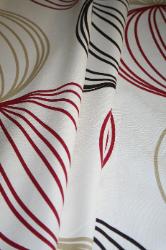 Left Draped Prestigious Textiles Pattern Orbital Color Ruby Interior Decorating Fabric