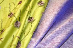 Silk Discount Designer Home Decor Coordinates Embroidery Color NF-21 & Indian Ocean Color 5023 - click for additional pictures