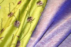 Silk Discount Designer Home Decor Coordinates Embroidery Color NF-21 & Indian Ocean Color 5023 at Schindlers Fabric