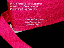 In Stock Ameriphlox Flat Braid trim pattern ET-712/5 Drapery and Upholstery Trim, in color Fuschia