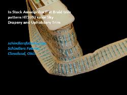 In Stock Ameriphlox Flat Braid trim pattern HT1693 Drapery and Upholstery Trim, in color Sky