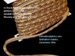 In Stock Ameriphlox Lip Cord trim pattern 10225/808 Drapery and Upholstery Cording, in neutral color 223-304-288